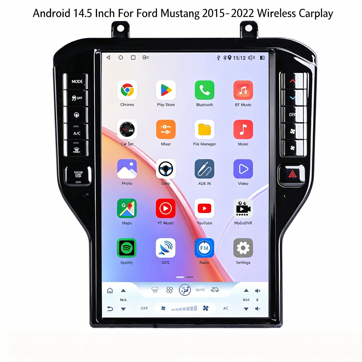 14.5 Carplay Android 15 For Ford Mustang 2015-2023 Car Multimedia Player GPS Screen Head Unit Odometer Digital Cluster LED