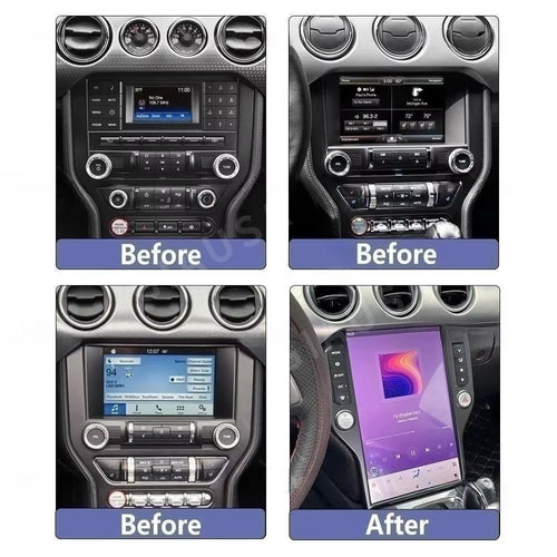 14.5 Carplay Android 15 For Ford Mustang 2015-2023 Car Multimedia Player GPS Screen Head Unit Odometer Digital Cluster LED
