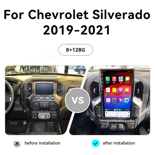 15.6 inches Vertical Screen Android 13 Car Multimedia Player For GMC SIERRA for Chevrolet Silverado 2019-2023 GPS radio stereo head unit
