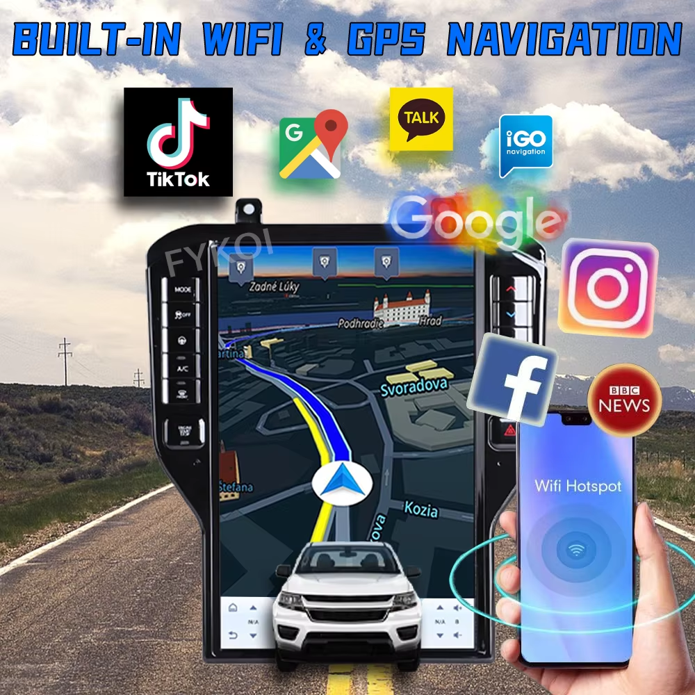 14.5 Carplay Android 15 For Ford Mustang 2015-2023 Car Multimedia Player GPS Screen Head Unit Odometer Digital Cluster LED