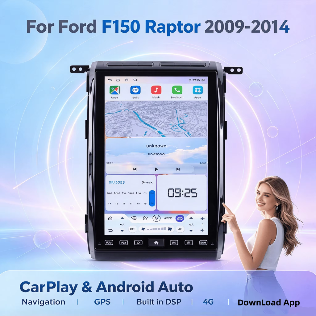14.4 Inch Android 13 128GB For Ford F150 Raptor 2009-2014 Tesla Style Car GPS Navigation Multimedia Player Radio Tape Head Unit