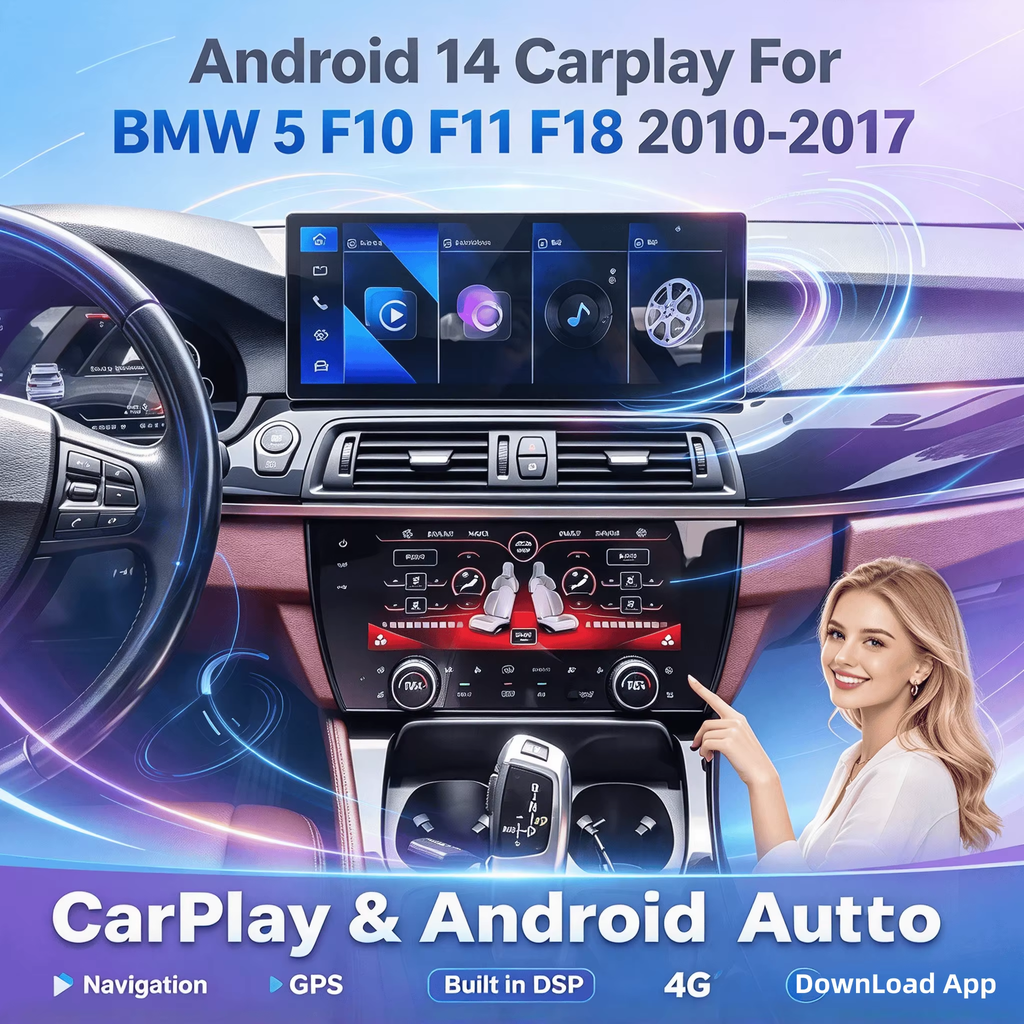 15.8 Inch Qualcomm 680 Android 14 Carplay For BMW 5 F10 F11 F18 Car Multimedia Player GPS Navigation Car Radio Screen Head Unit
